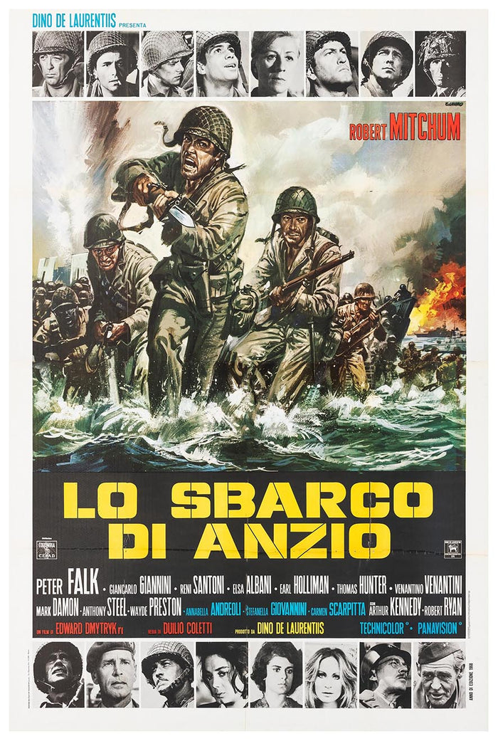 Anzio 1968 - Italian - Robert Mitchum - Vintage Classic Movie Poster