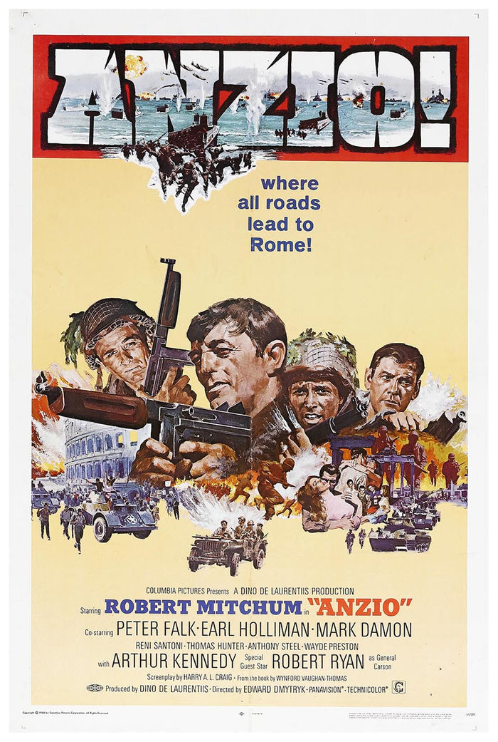 Anzio 1968 - Robert Mitchum - Vintage Classic Movie Poster