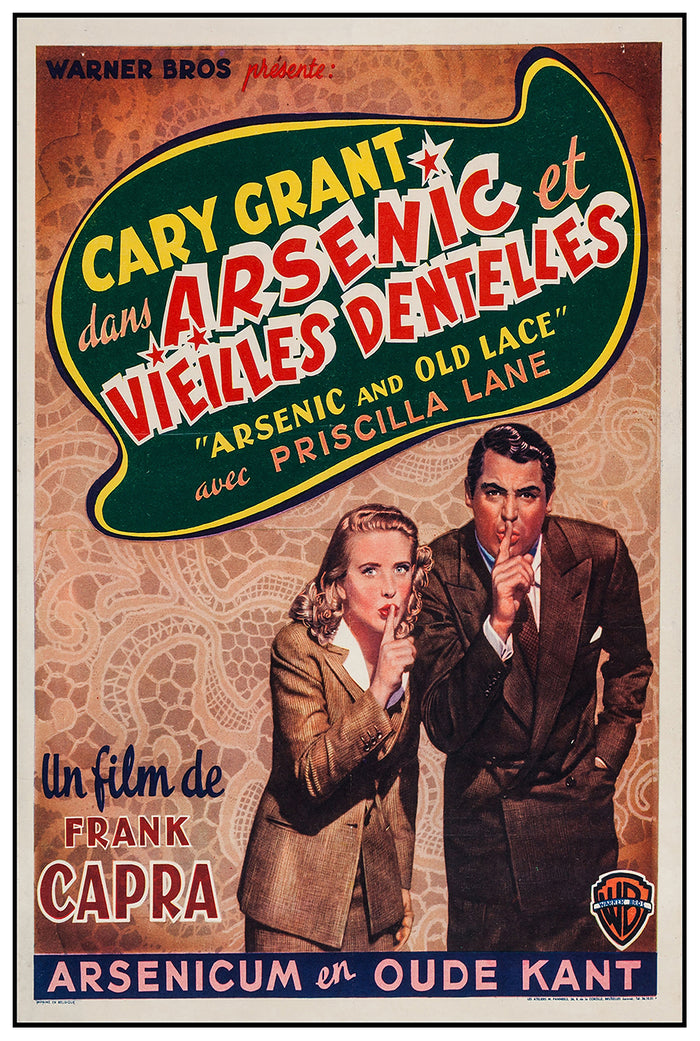 Arsenic and Old Lace 1944 - Cary Grant - Belgium - Classic Movie Poster