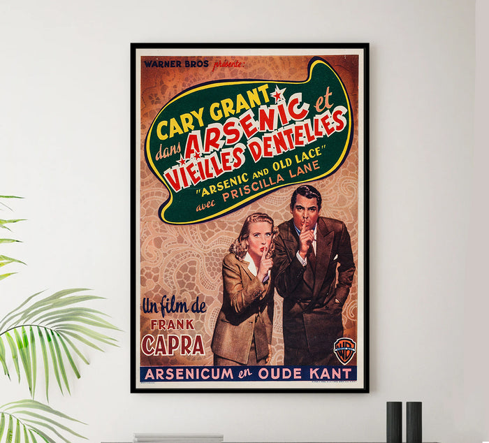 Arsenic and Old Lace 1944 - Cary Grant - Belgium - Classic Movie Poster