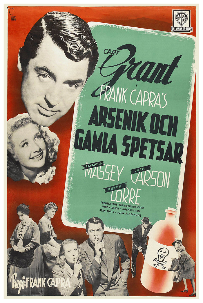 Arsenic and Old Lace 1944 - Cary Grant - Sweden - Classic Movie Poster