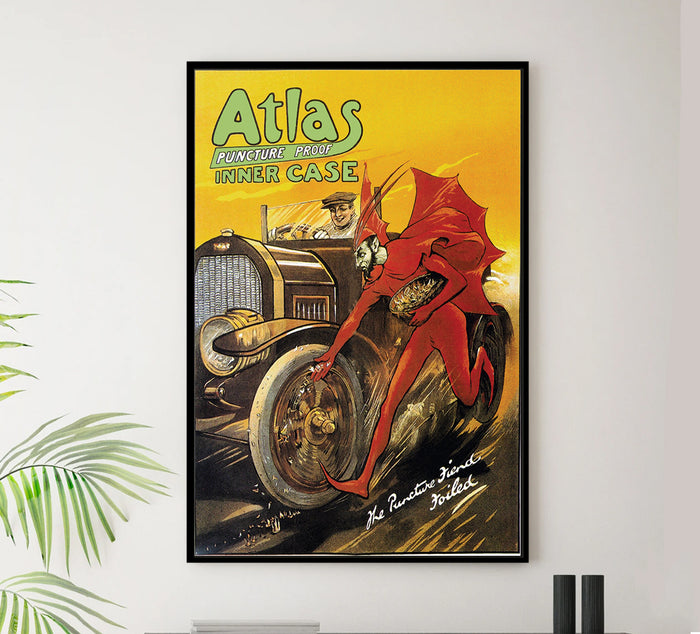Atlas Tire - Vintage Automobile Racing Poster