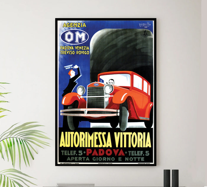 Autorimessa Vittoria - Italy - Vintage Automobile Racing Poster