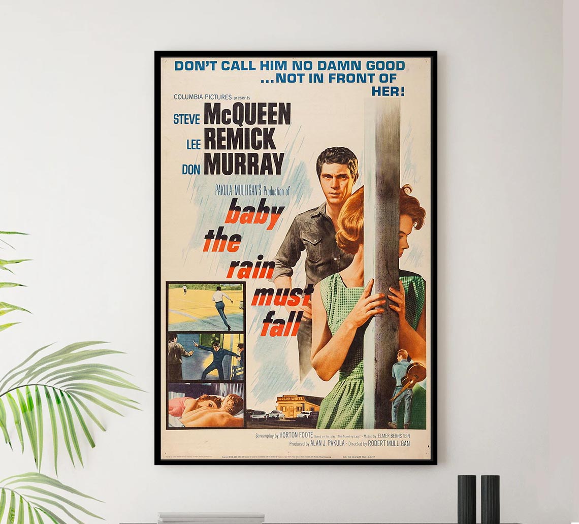 Baby the Rain Must Fall 1965 - Steve McQueen - Vintage Classic Movie Poster
