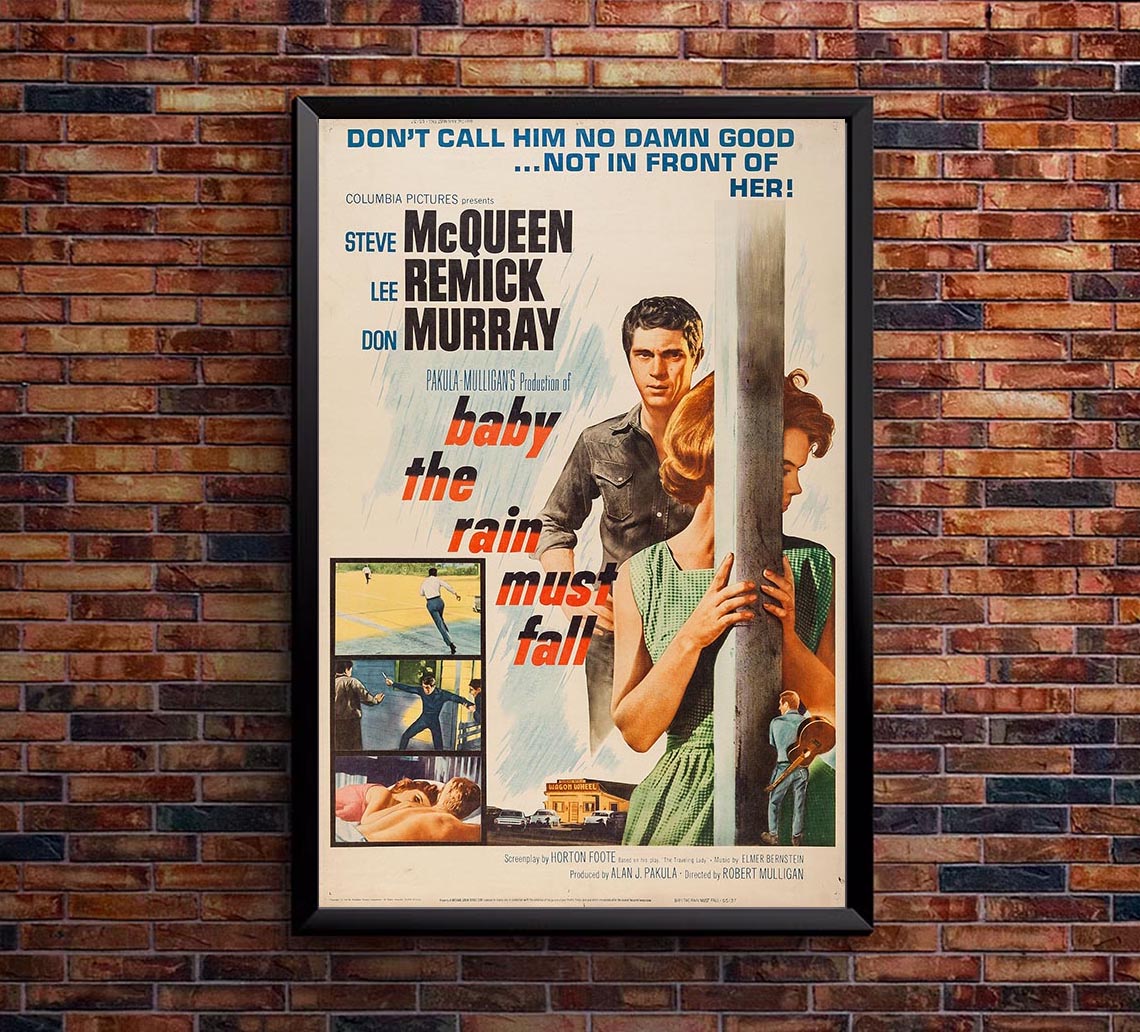 Baby the Rain Must Fall 1965 - Steve McQueen - Vintage Classic Movie Poster