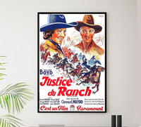 Bar 20 Justice 1938 - France - William Boyd - Classic Western Movie Poster