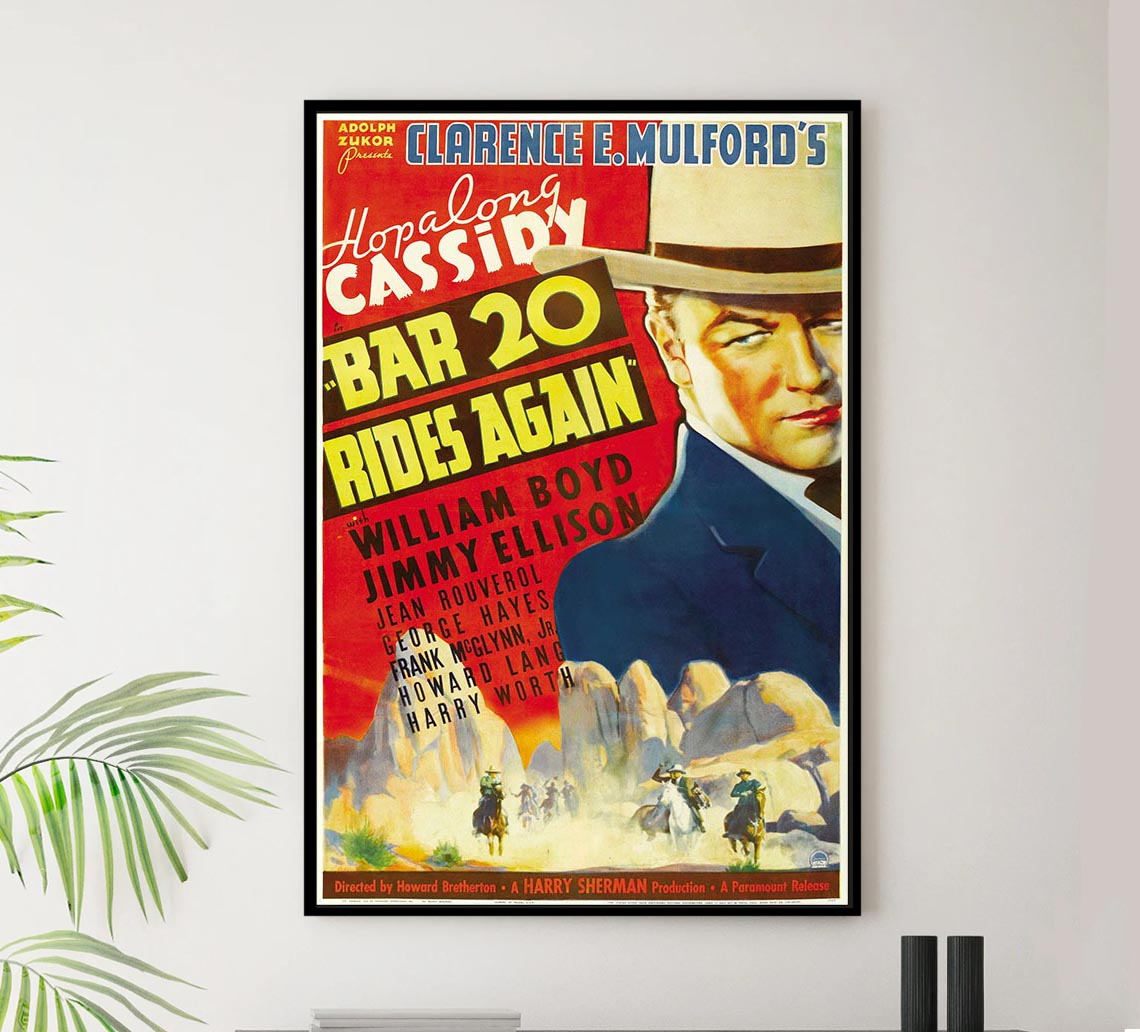 Bar 20 Rides Again 1935 - William Boyd - Classic Western Movie Poster