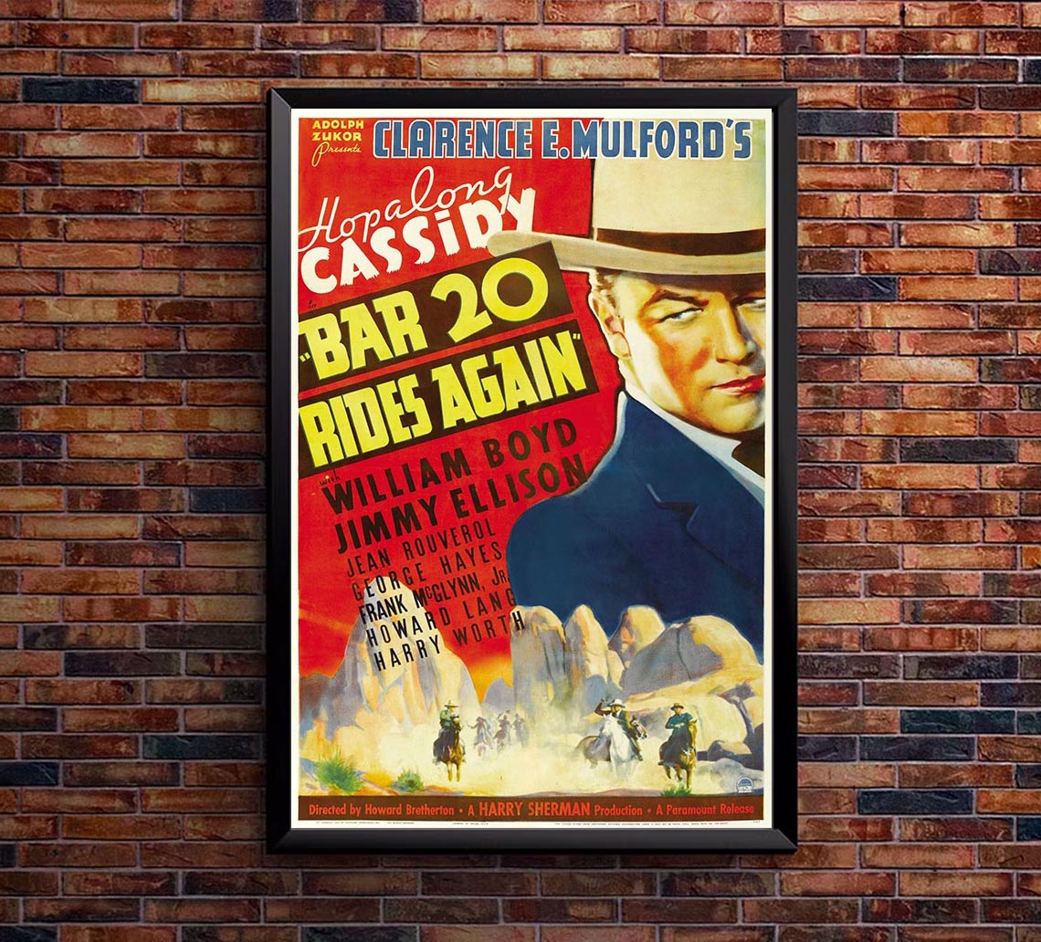 Bar 20 Rides Again 1935 - William Boyd - Classic Western Movie Poster