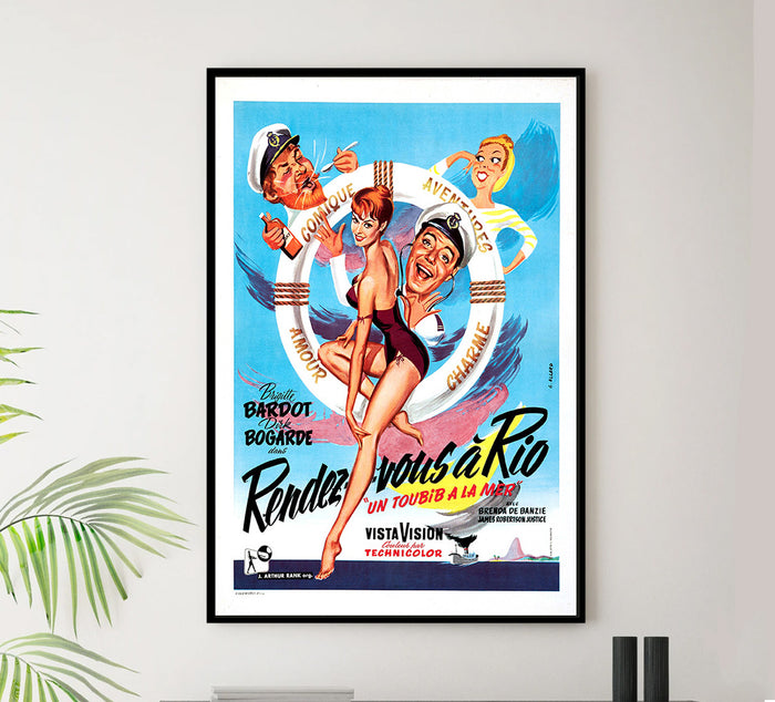 Doctor at Sea - French - Vintage Movie Poster