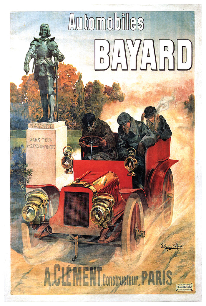 Bayard Automobiles - French - Vintage Automobile Racing Poster