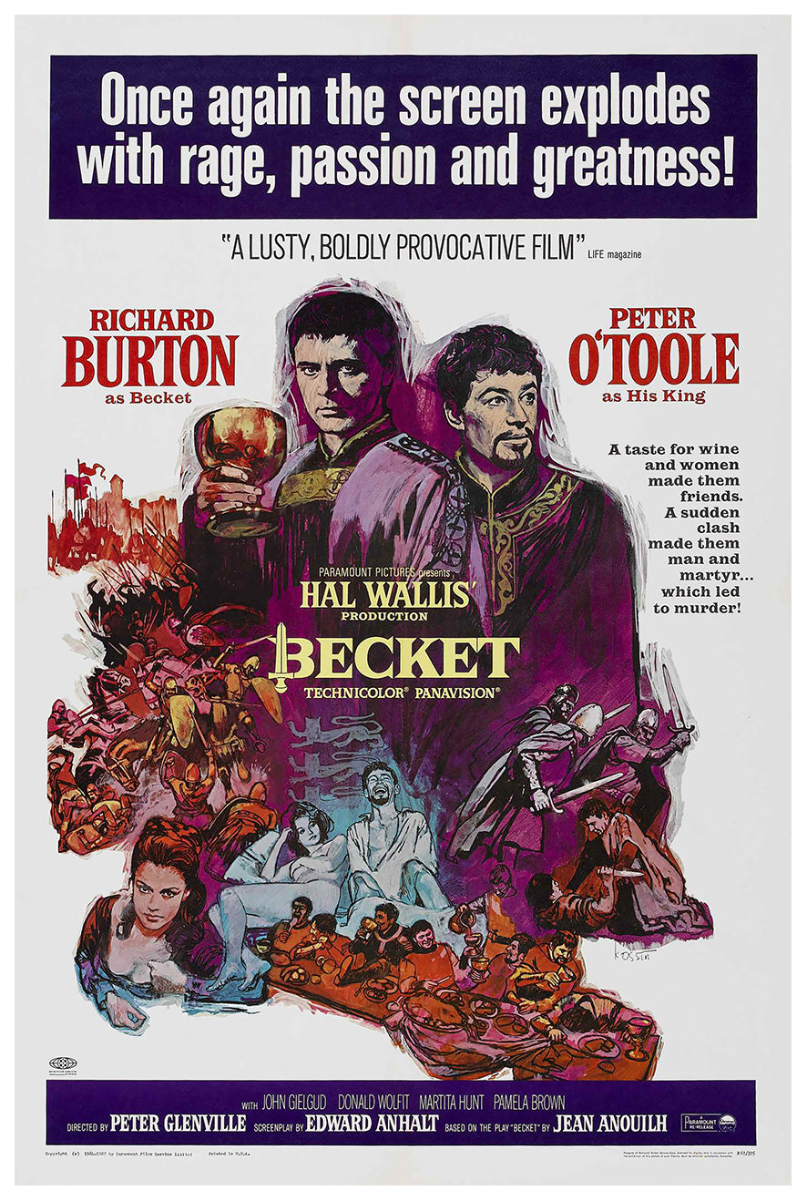 Becket 1964 - Richard Burton - US - Classic Movie Poster