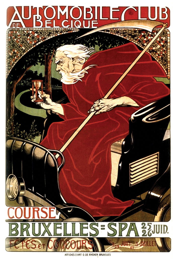 Belgium Automobile  - Vintage Automobile Racing Poster