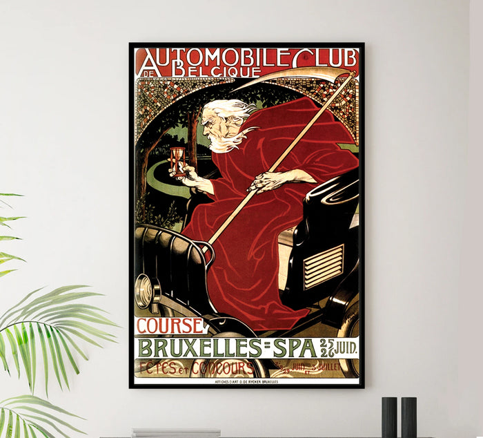 Belgium Automobile  - Vintage Automobile Racing Poster