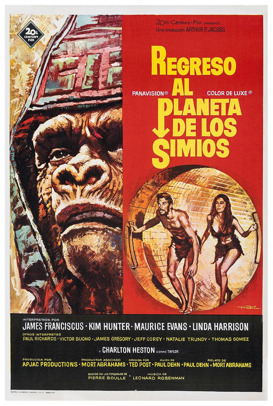 Beneath the Planet of the Apes 1970 - Spanish - Charlton Heston - Vintage Classic Movie Poster