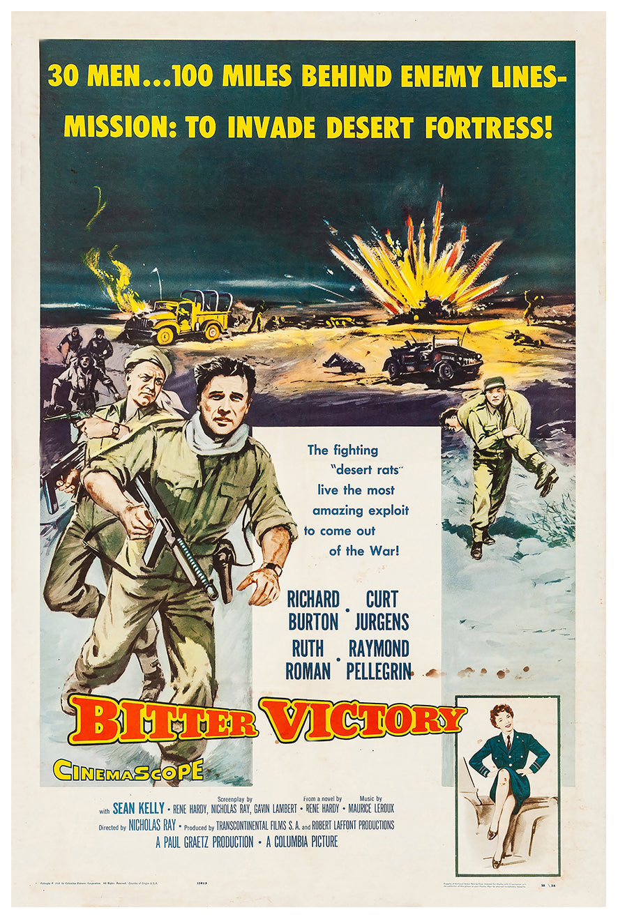 Bitter Victory 1957 - Richard Burton - US - Classic Movie Poster