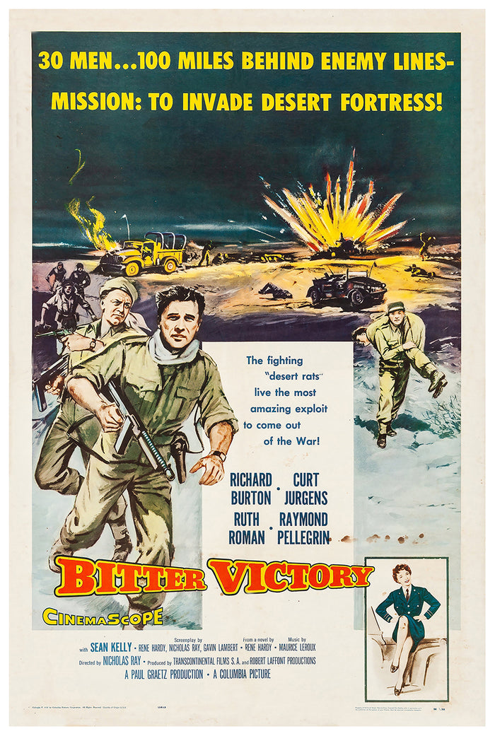 Bitter Victory 1957 - Richard Burton - US - Classic Movie Poster