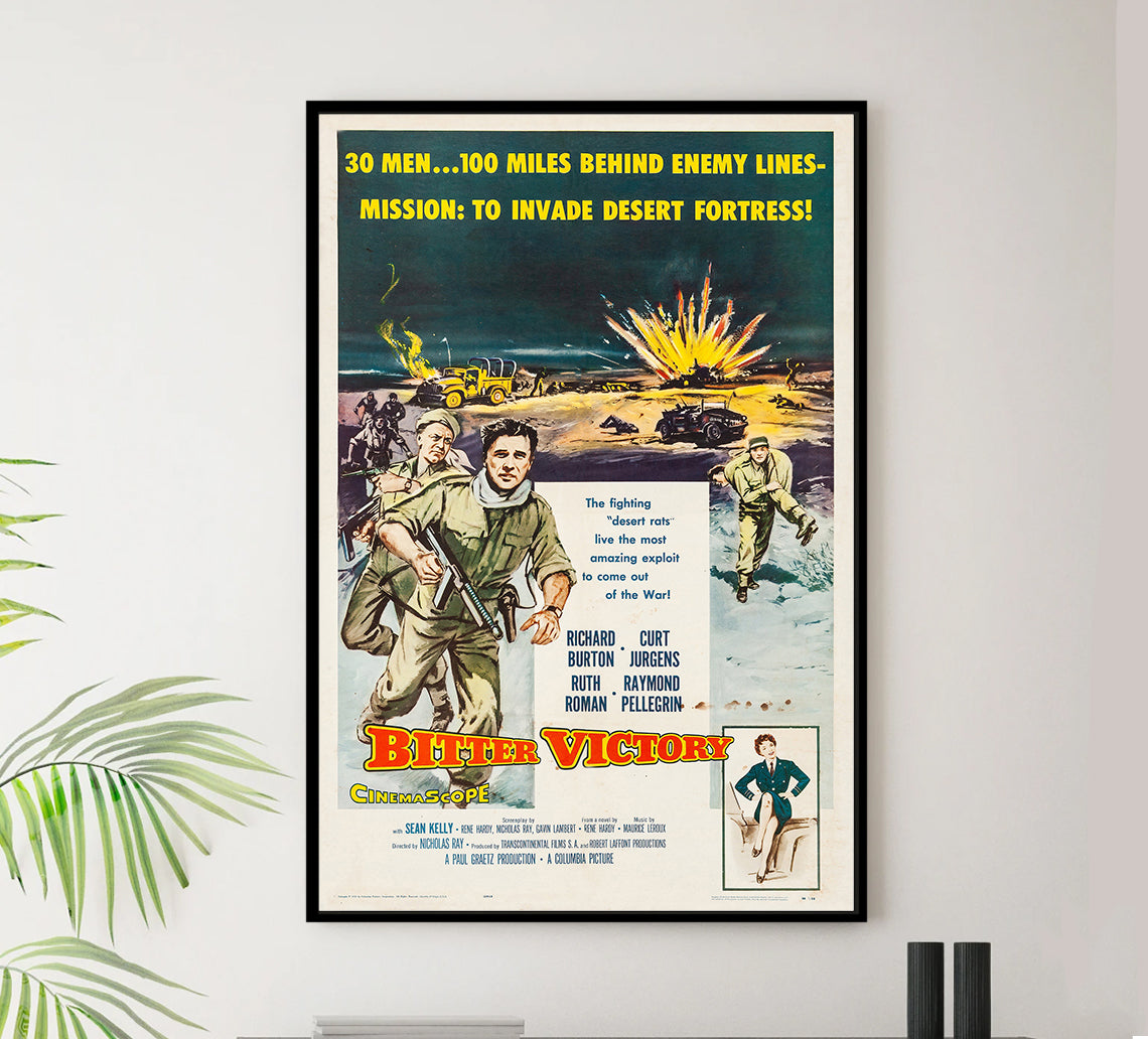 Bitter Victory 1957 - Richard Burton - US - Classic Movie Poster