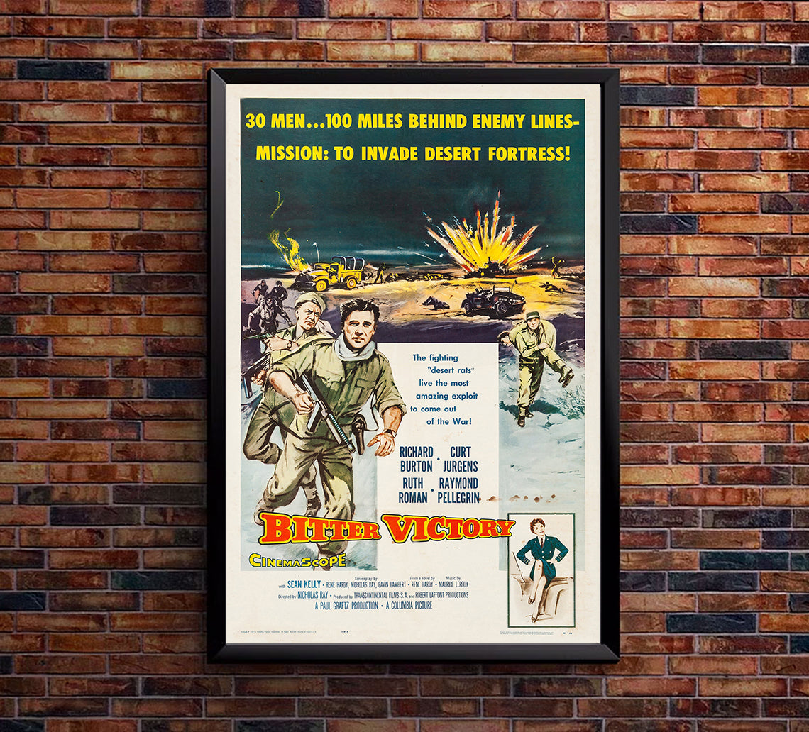 Bitter Victory 1957 - Richard Burton - US - Classic Movie Poster