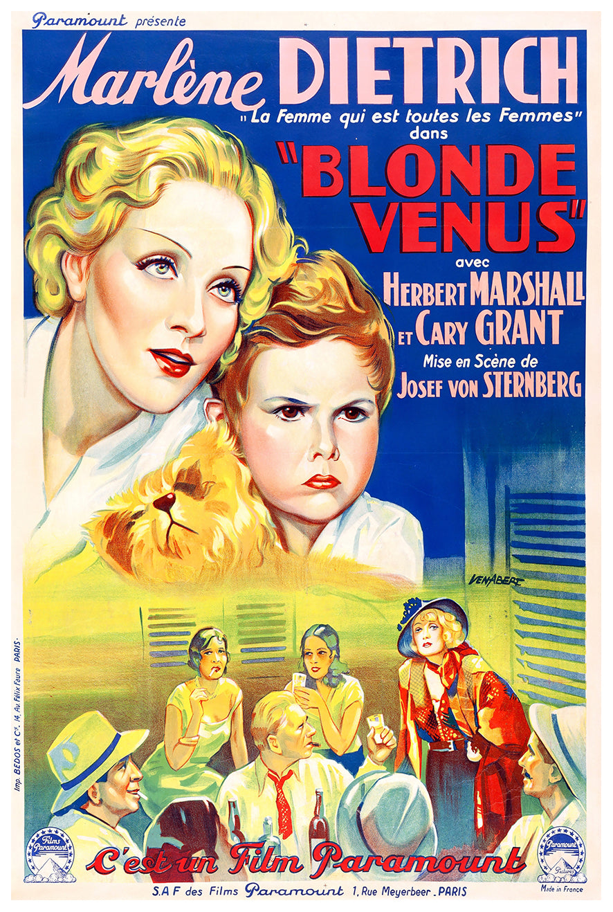 Blonde Venus 1932 - Cary Grant - France - Classic Movie Poster
