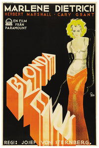 Blonde Venus 1932 - Cary Grant - Sweden - Classic Movie Poster