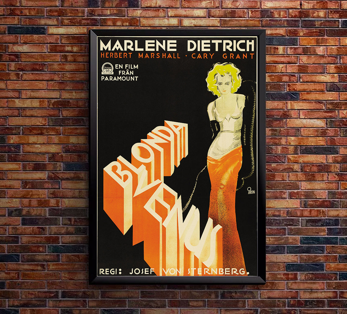 Blonde Venus 1932 - Cary Grant - Sweden - Classic Movie Poster