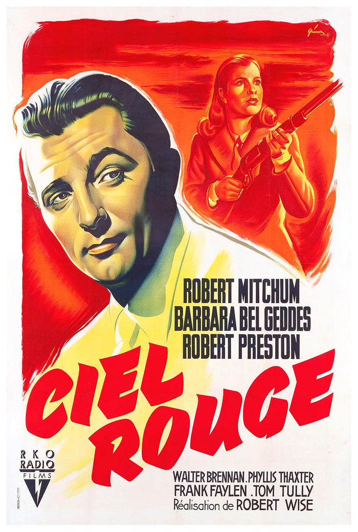 Blood on the Moon 1948 - France - Robert Mitchum - Vintage Classic Movie Poster