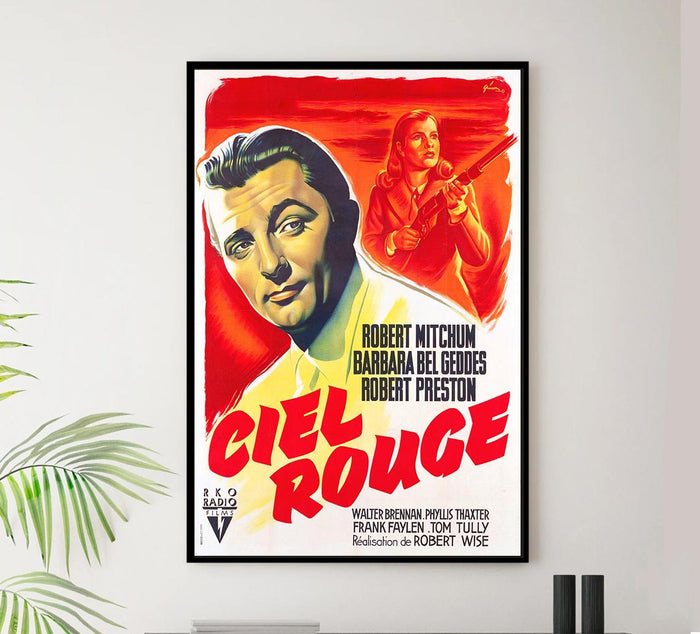 Blood on the Moon 1948 - France - Robert Mitchum - Vintage Classic Movie Poster