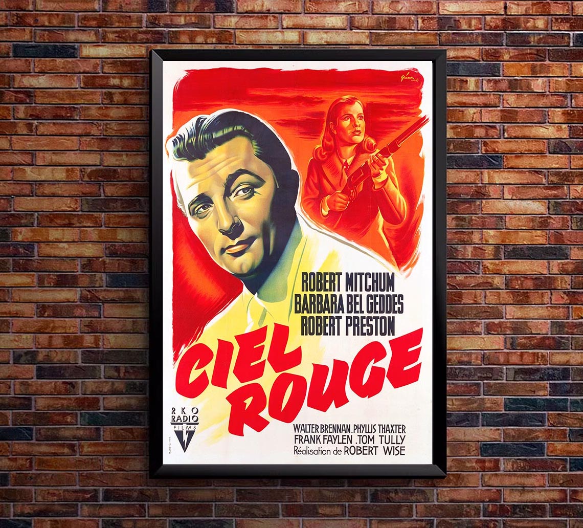 Blood on the Moon 1948 - France - Robert Mitchum - Vintage Classic Movie Poster