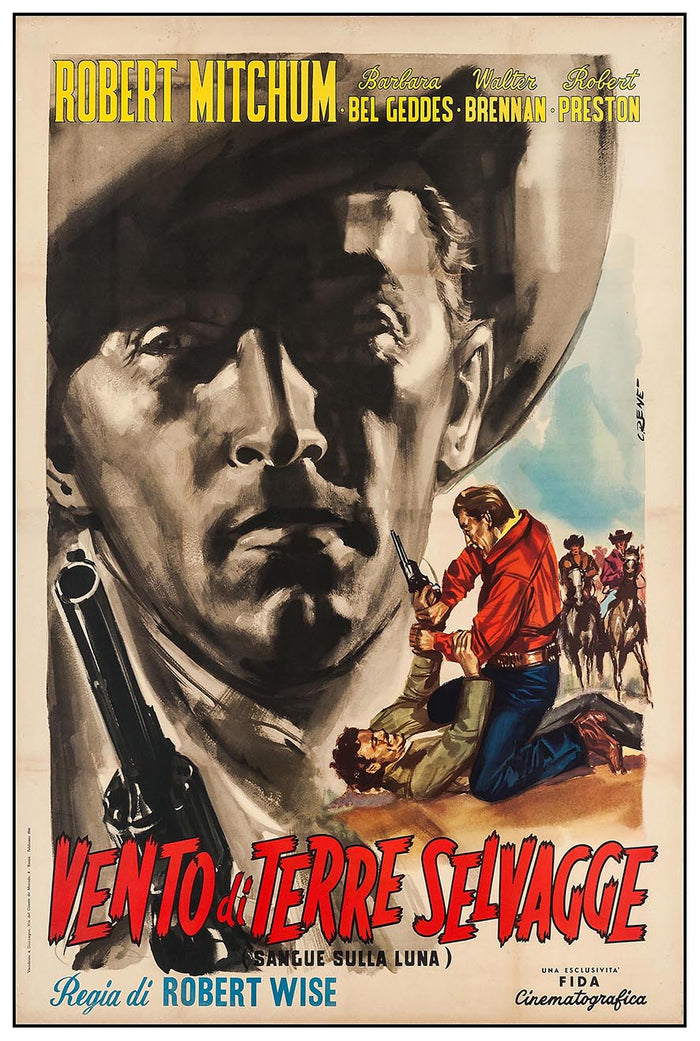 Blood on the Moon 1948 - Italian - Robert Mitchum - Vintage Classic Movie Poster