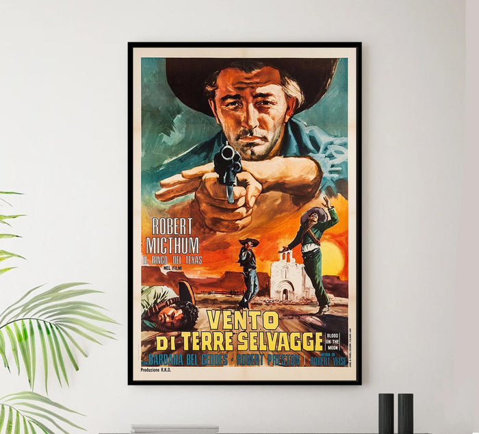 Blood on the Moon 1948 - Italian v2 - Robert Mitchum - Vintage Classic Movie Poster