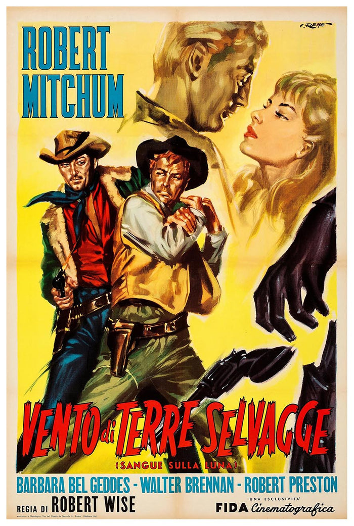 Blood on the Moon 1948 - Italian v4 - Robert Mitchum - Vintage Classic Movie Poster