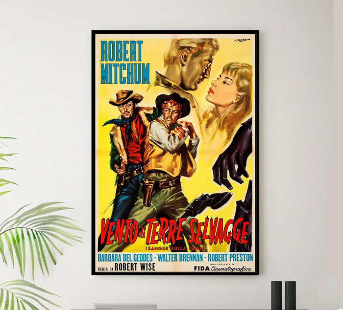 Blood on the Moon 1948 - Italian v4 - Robert Mitchum - Vintage Classic Movie Poster