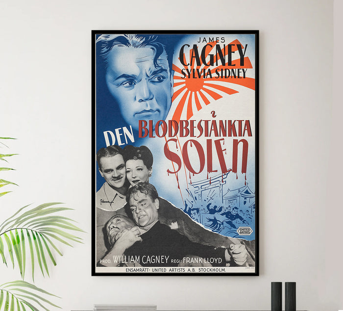 Blood on the Sun 1945 - James Cagney - Sweden - Classic Movie Poster