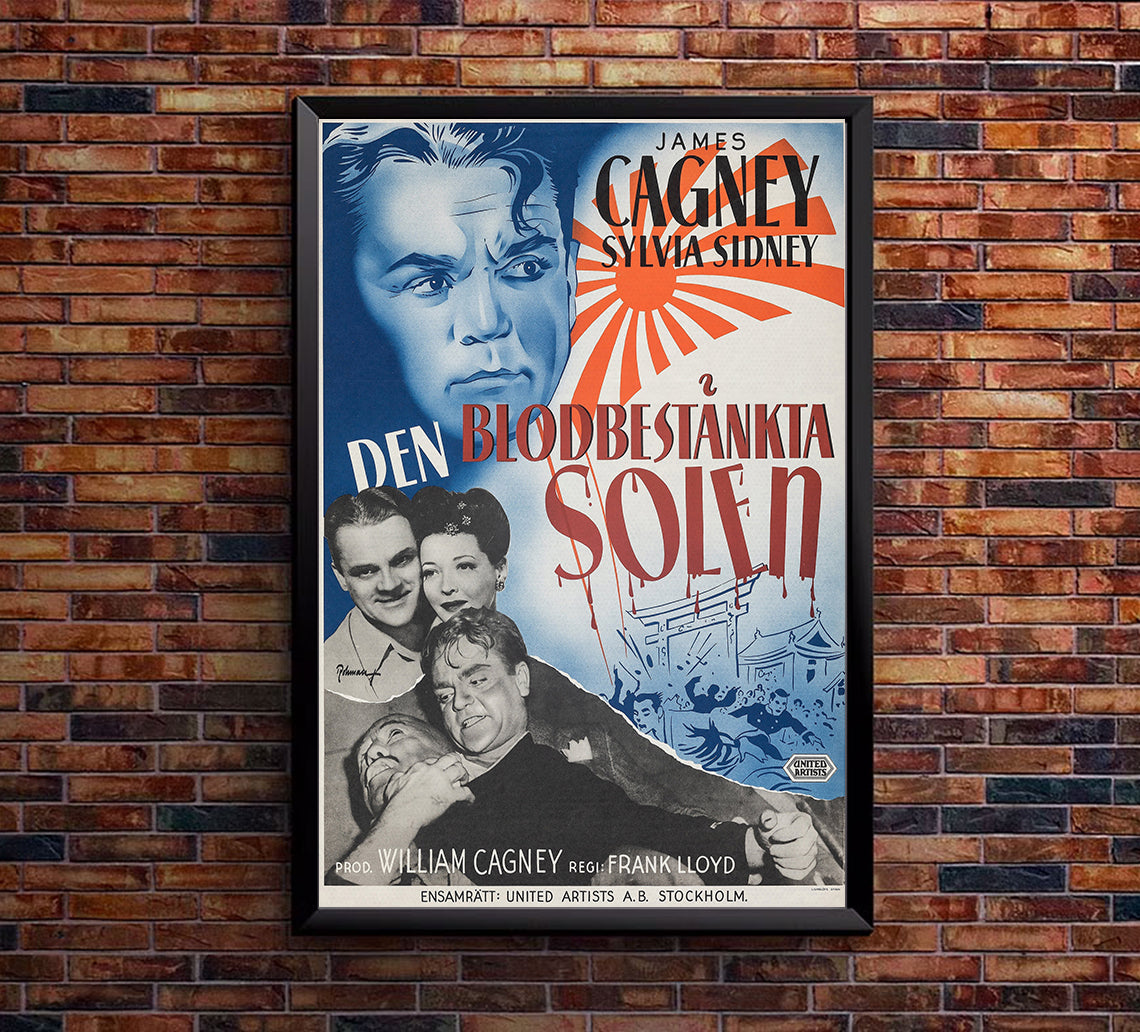 Blood on the Sun 1945 - James Cagney - Sweden - Classic Movie Poster