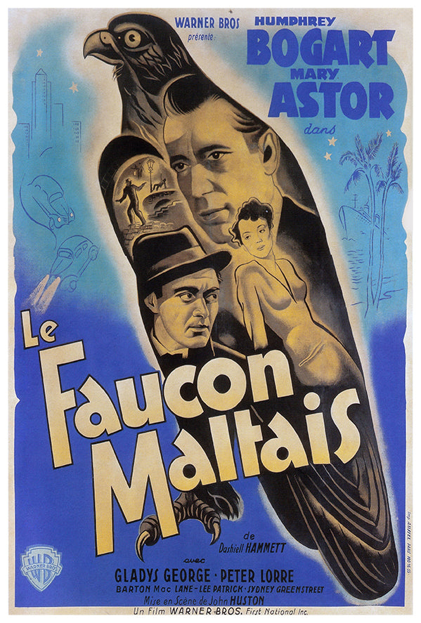 The Maltese Falcon - 1941 - French - Vintage Movie Poster