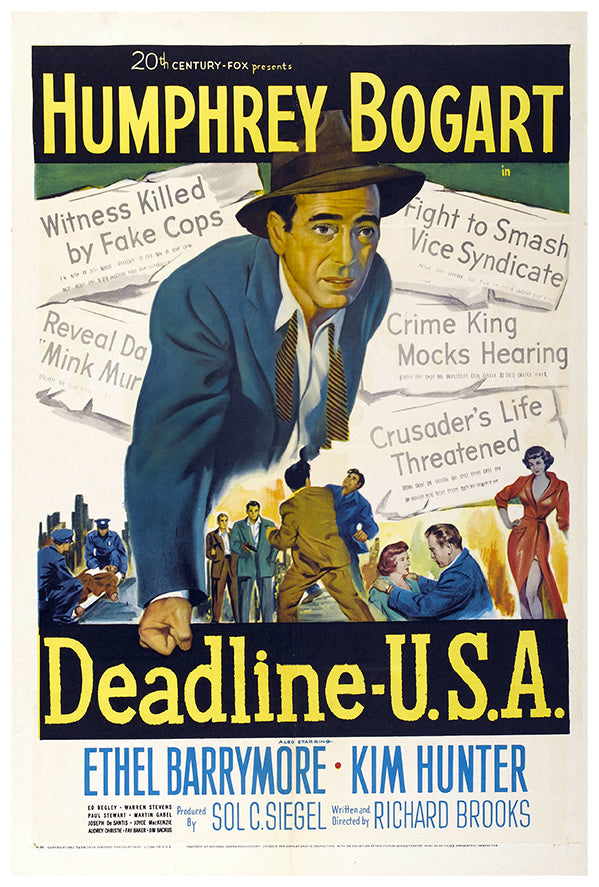 Deadline U.S.A. - 1952 - Vintage Movie Poster