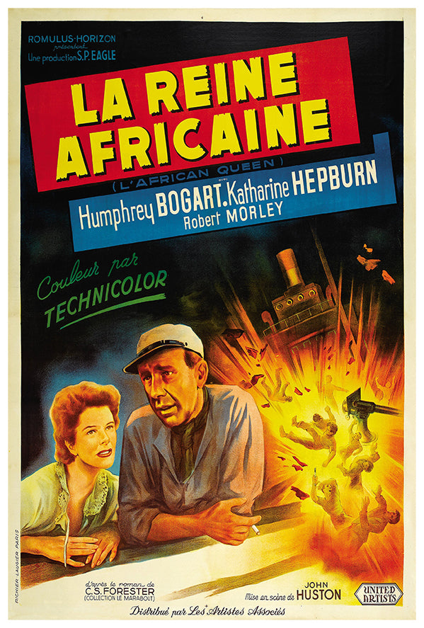 The African Queen - 1952 - French - Vintage Movie Poster