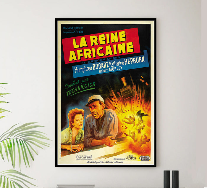 The African Queen - 1952 - French - Vintage Movie Poster