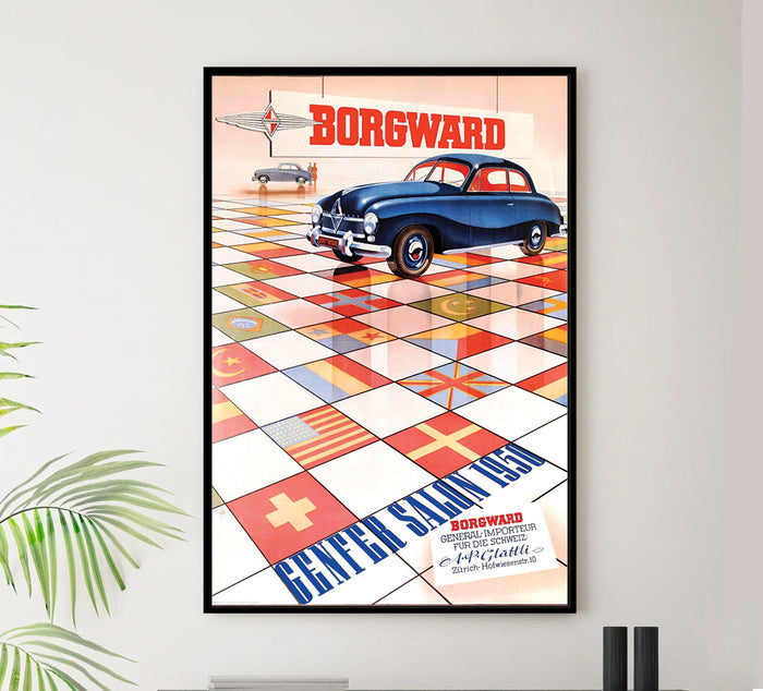 Borgward - German  - Vintage Automobile Racing Poster
