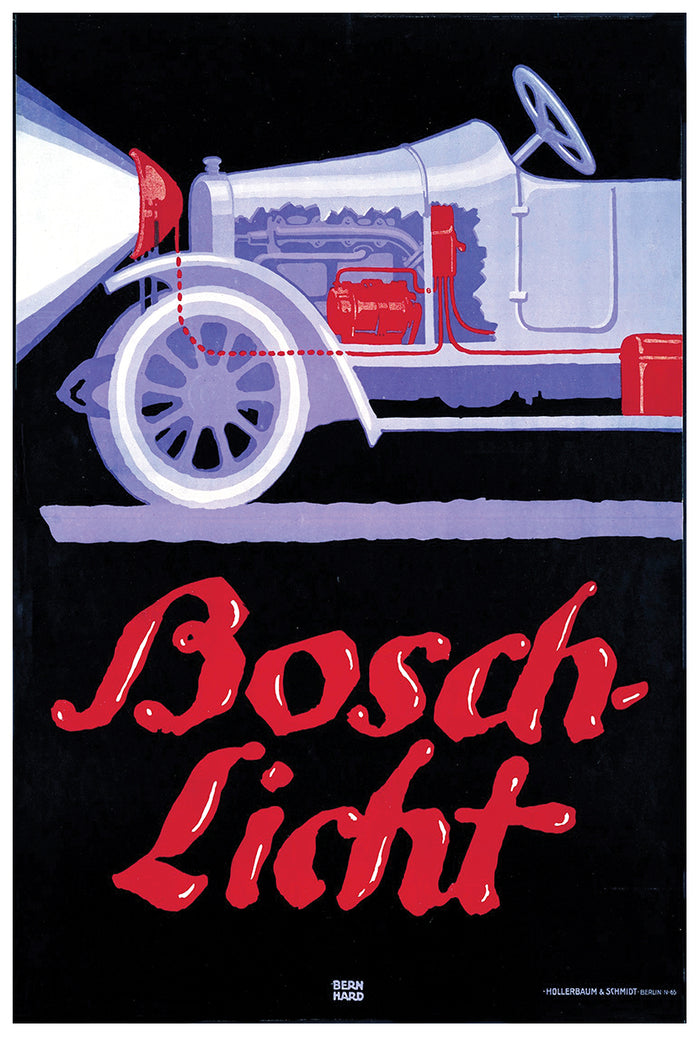 Bosch Licht - German  - Vintage Automobile Racing Poster