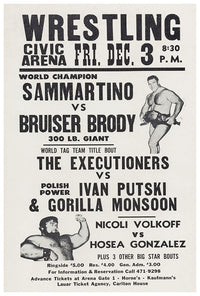 Sammartino vs Bruiser Brody - 1976 - Vintage Wrestling Poster