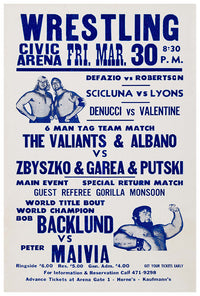 Bob Backlund vs Peter Miavia - 1979 - Vintage Wrestling Poster