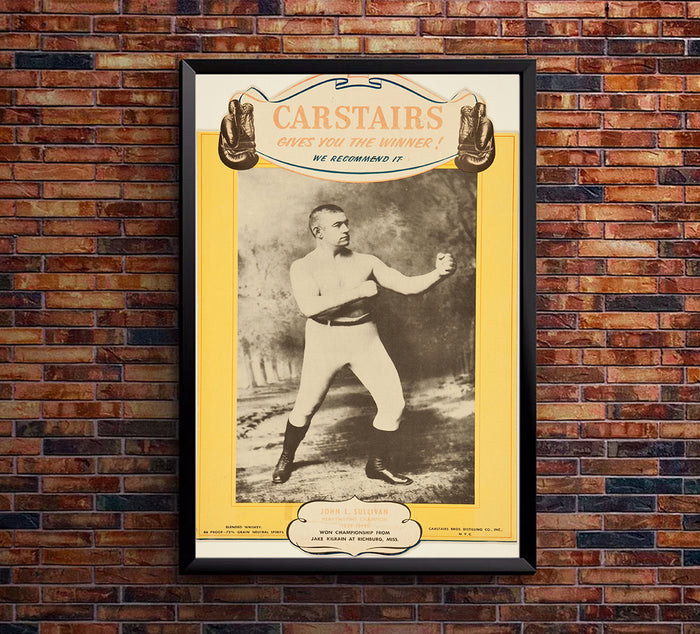 John L Sullivan - 1950s - Vintage Boxing Poster