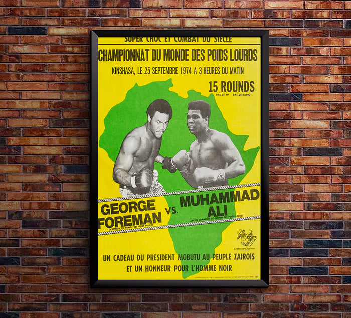 Ali vs Forman - 1974 - Rumble in the Jungle - Vintage Boxing Poster