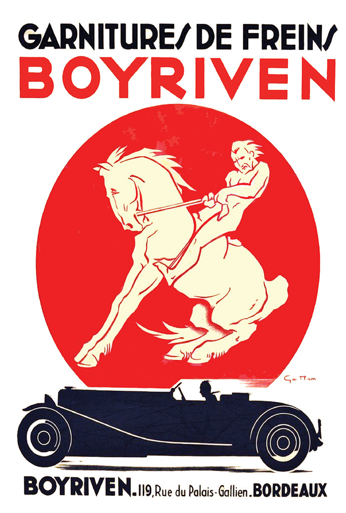 Boyriven Auto - French  - Vintage Automobile Racing Poster