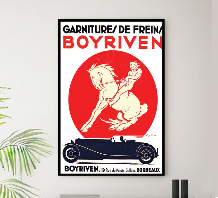 Boyriven Auto - French  - Vintage Automobile Racing Poster