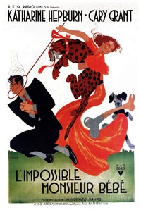 Bringing Up Baby 1938 - Cary Grant - France - Classic Movie Poster