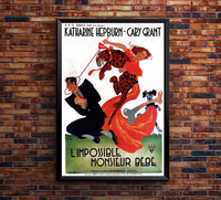 Bringing Up Baby 1938 - Cary Grant - France - Classic Movie Poster