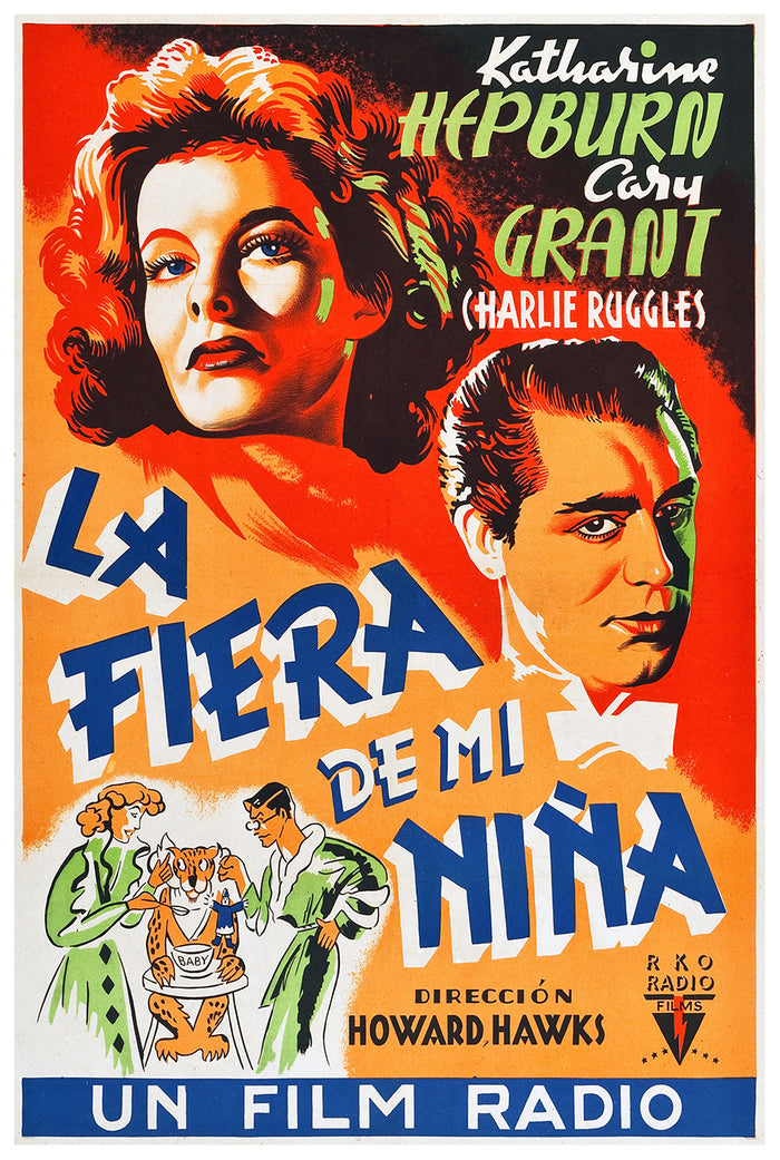 Bringing Up Baby 1938 - Cary Grant - Spain - Classic Movie Poster