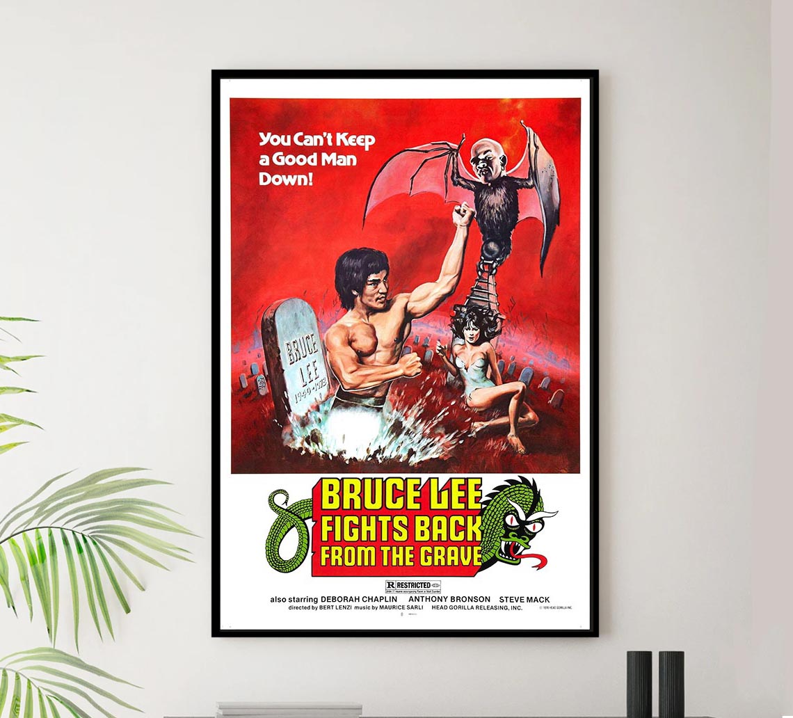 Bruce Lee Fights Back From the Greve - 1978 - Vintage Classic Kung Fu Movie Poster